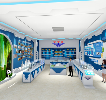 现代企业科技展厅 展厅 科技布展 展柜 形象墙 企业展厅