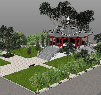 复杂坡屋顶 古建筑 园林建筑 皇家建筑