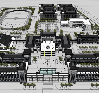 新中式中学校园 教育建筑