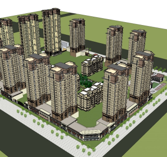 新古典住宅小区 高层住宅 多层住宅