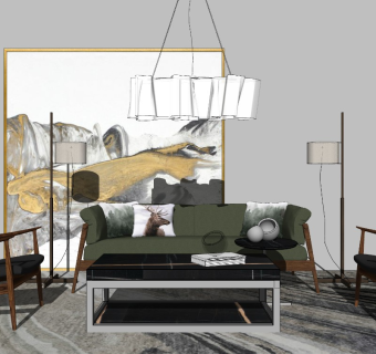 北欧风深色系简约客厅