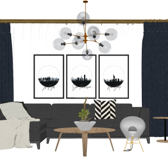 都市风格轻奢客厅软装