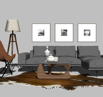 现代简约风格客厅软装