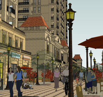 法式高层住宅 街区式商业