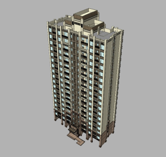 简欧式高层住宅 底层架空