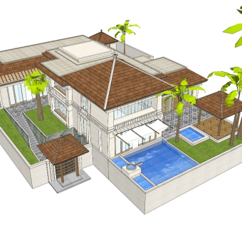 地中海风格别墅民宿酒店客房会所