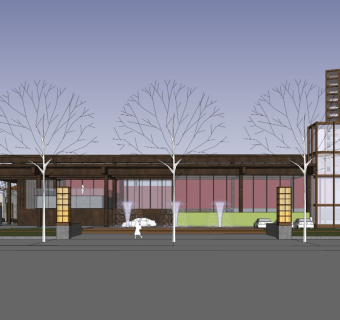 简约中式商业街 社区商业