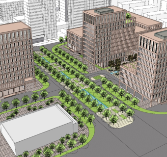 新古典高层办公楼 办公园区