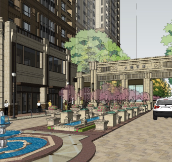 新古典住宅小区 新古典街区式商业