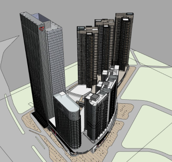 超高层商业综合体 城市商业综合体 高层住宅社区