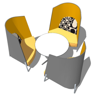 77现代北欧圆形休闲洽谈桌椅子沙发