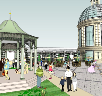 27英伦风屋顶商业广场玻璃穹顶商业空间