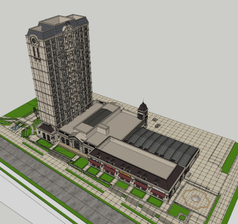 欧式高层住宅公寓商务会所沿街商业