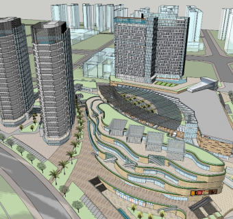 99城市商业综合体商业MALL高层公寓高层办公退台商业