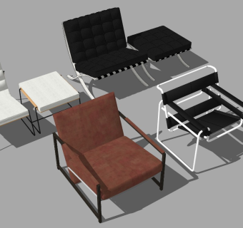 26现代简约单人休闲椅子户外椅子巴塞罗那椅