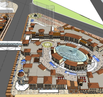 西班牙风格奥特莱斯商业街 城郊商业步行街区