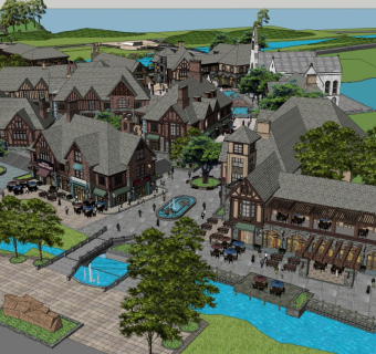 英伦风旅游度假小镇 游戏场景