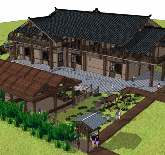 75中式乡村农庄文化展示区农家乐田野风格民宿