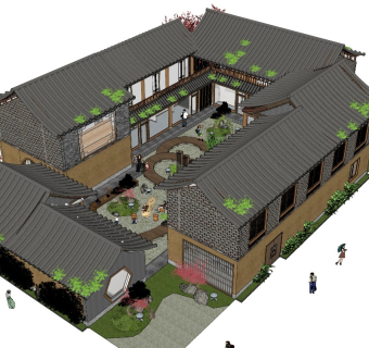 92新中式四合院农庄农家乐田野民宿