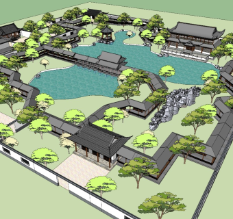 32中式园林仿古园林建筑亭台楼阁