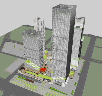 01城市商业中心CBD 超高层办公塔楼 高层公寓酒店 商业裙房MALL 屋顶商业平台