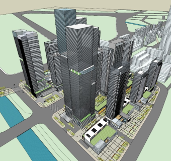 07城市商务中心CBD 高层塔楼群 超高层办公高层酒店街区式商业MALL