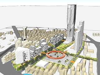 23城市CBD超高层塔楼退<em>台式</em>多层公寓城市核心区设计