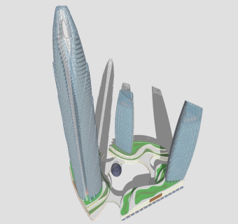 08超高层城市综合体 超高层城市核心区地标 商业裙房MALL