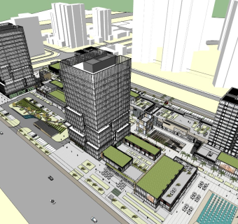 13城市商业街区 高层办公楼 现代商业步行街