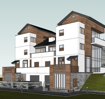 313现代简约中式别墅中式民宿