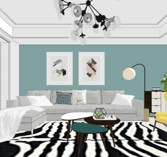 北欧客餐厅SU模型下载