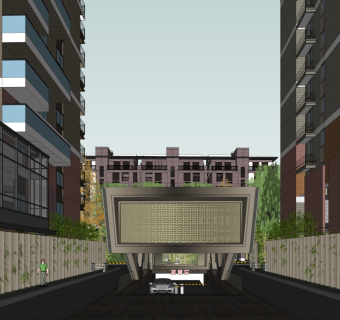 现代小区规划临街商铺