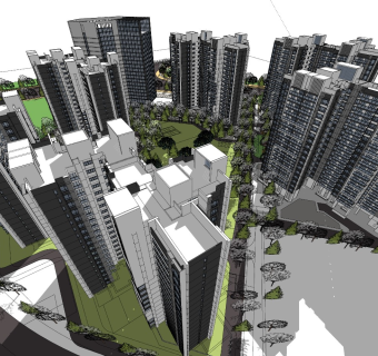 现代塔式高层小区规划