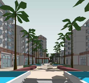 现代多层小区规划建筑