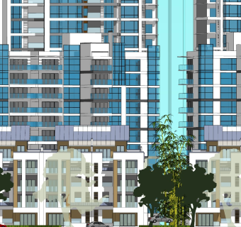 现代小区规划建筑