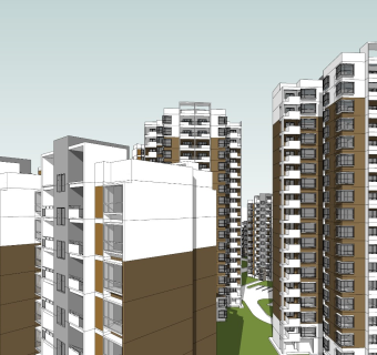 现代高层小区建筑