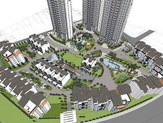 新中式高层联排小区居住区规划
