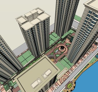 欧式高层小区居住区规划