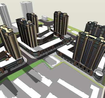 现代高层板式小区居住区规划