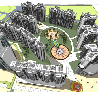 新中式高层小区居住区规划