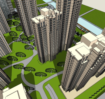 新古典超高层小区居住区规划