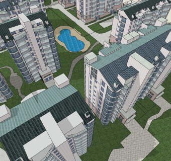 现代多层小区居住区