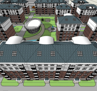 现代多层小区居住区