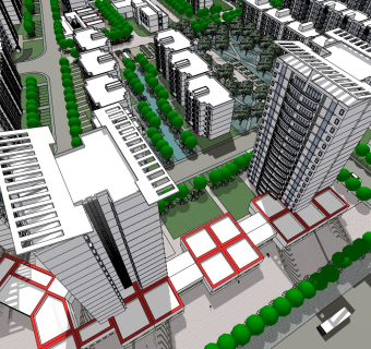 现代高层多层小区居住区规划