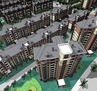 简欧欧式多层高层小区居住区规划建筑