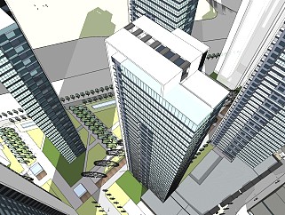现代板式超高层小区居住区规划建筑