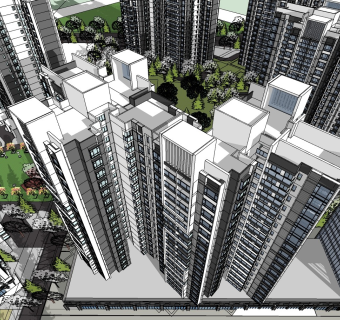 现代高层点式小区居住区规划