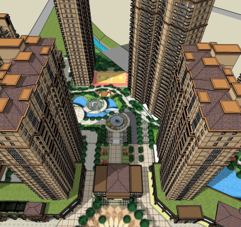 新古典高层小区居住区规划