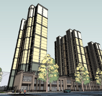 简欧高层小区居住区规划