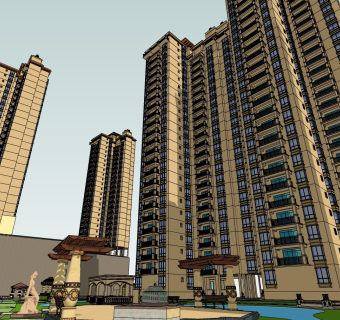 简欧高层小区居住区规划